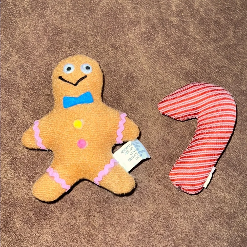 Gingerbread Candy Cane Crackle Catnip Cat Toys